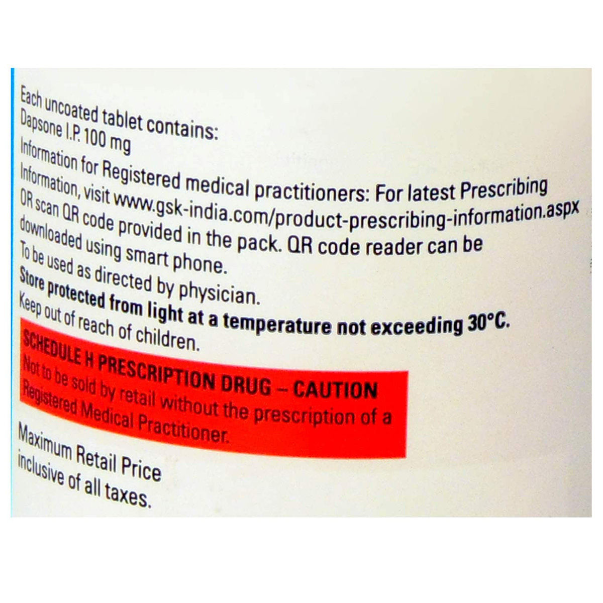 Dapsone Tablet 1000's, Pack of 1000 TABLETS