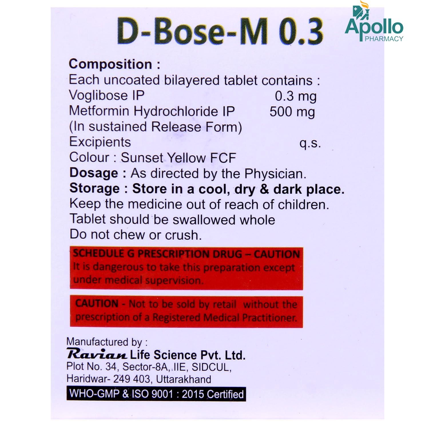 DBOSE 0.3MG TABLET, Pack of 10 TABLETS