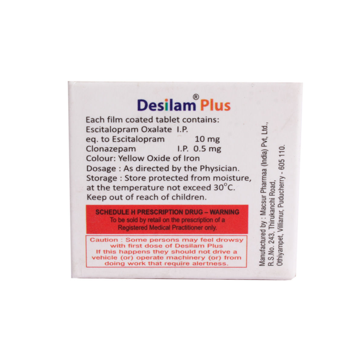 DESILAM PLUS TABLET, Pack of 10 TabletS