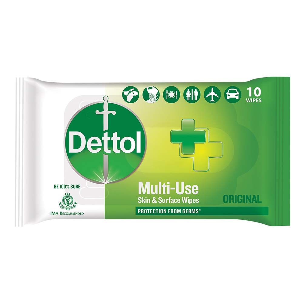 Buy Dettol Original Multi-Use Skin & Surface Wipes, 10 Count Online