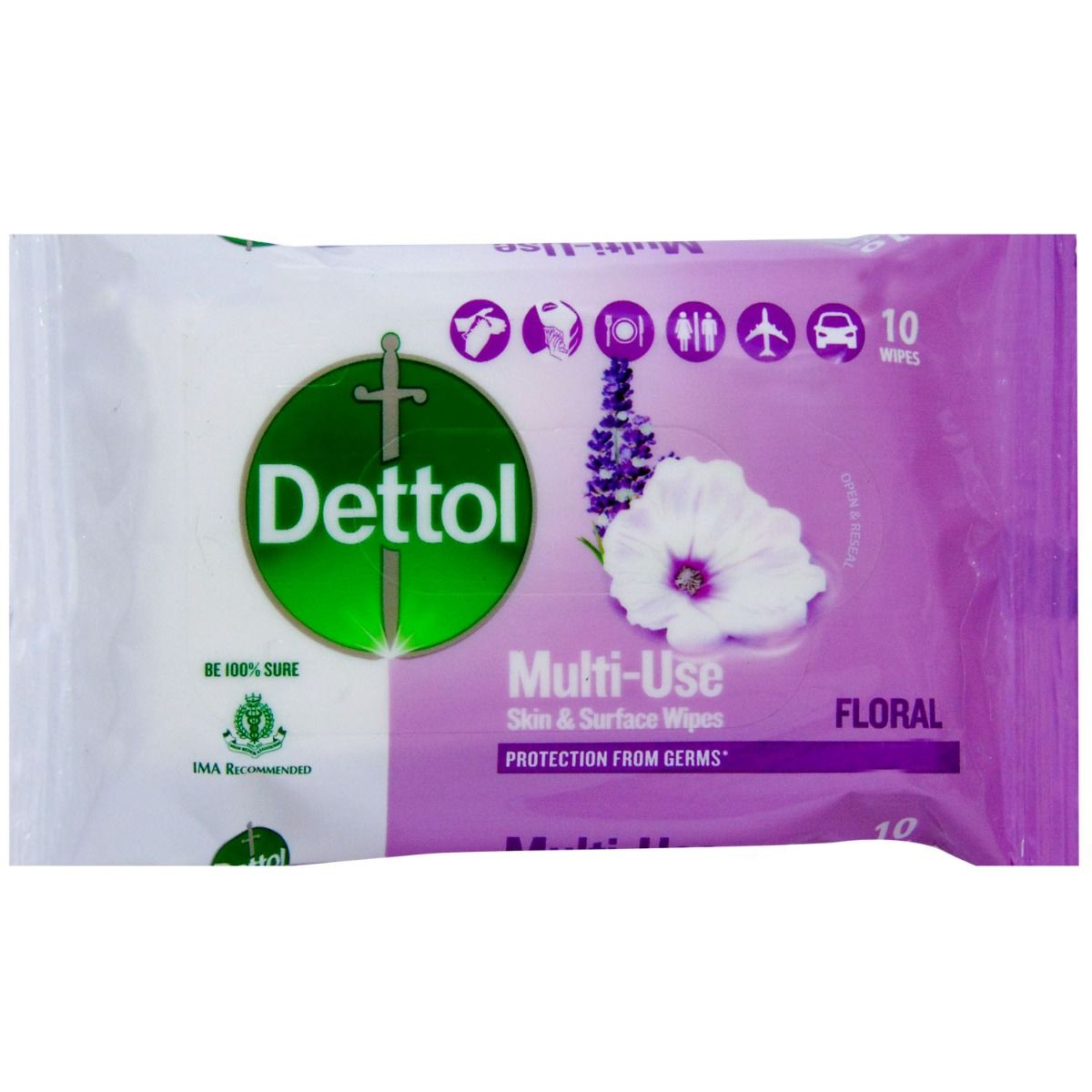 Buy Dettol Floral Multi Use Wipes, 10 Count Online