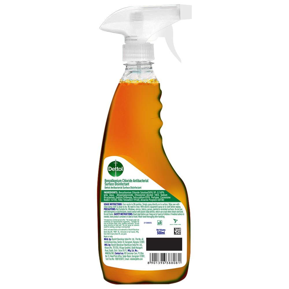 Dettol Antibacterial Surface Disinfectant, 500 ml Price, Uses, Side