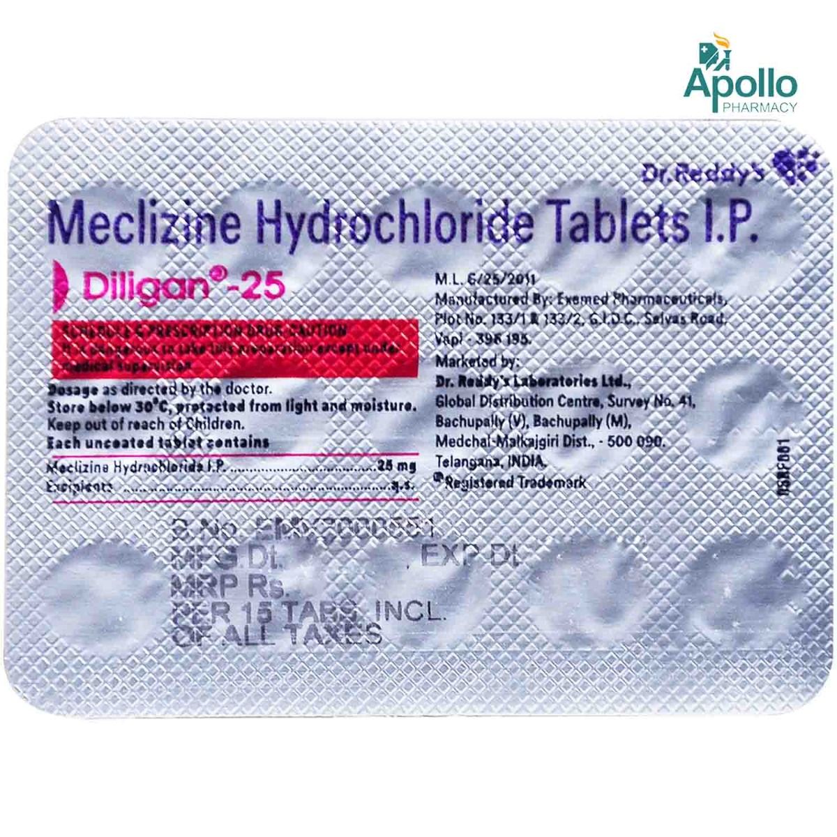 Meclizine tablets 25 mg