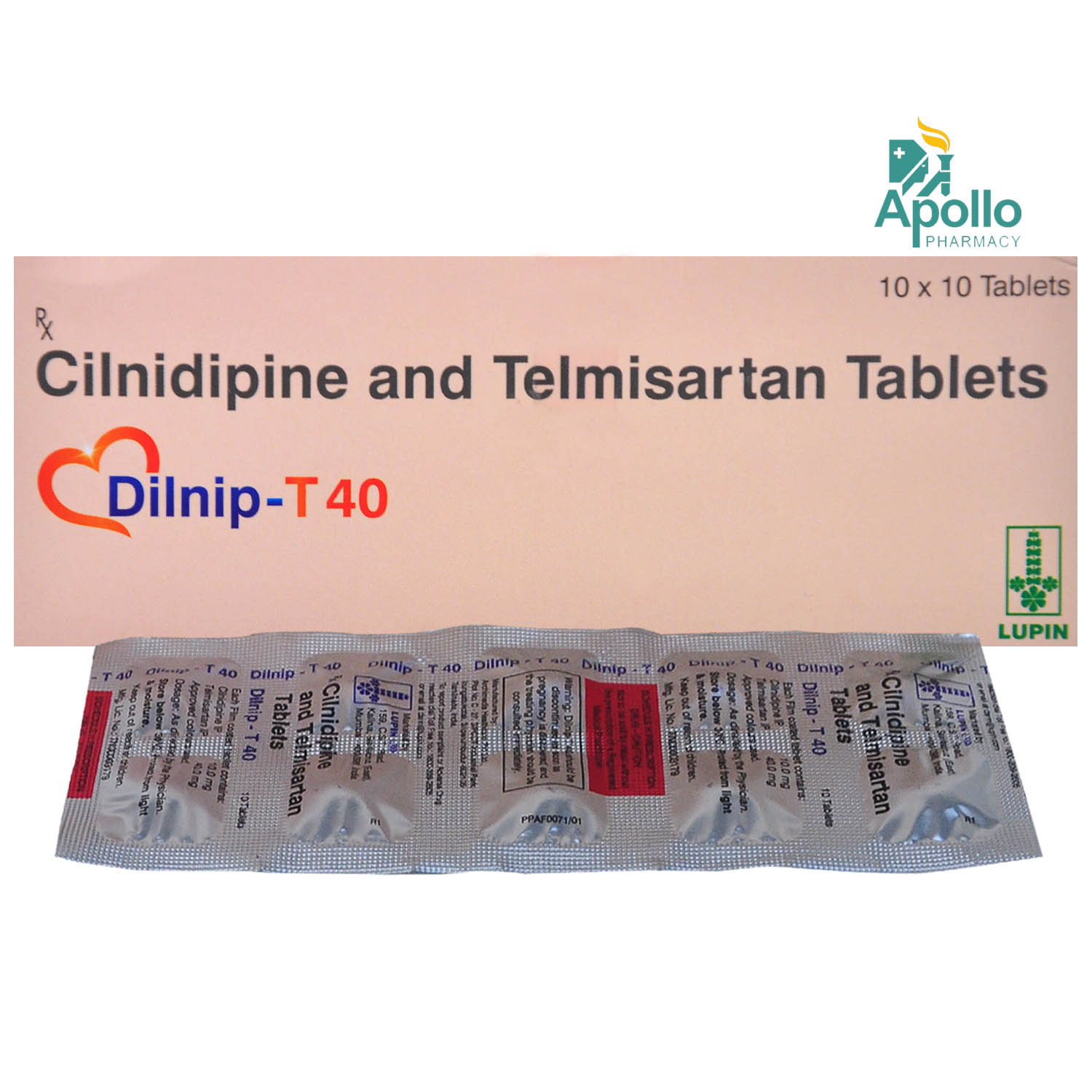 Dilnip-T 40 Tablet 10's, Pack of 10 TABLETS