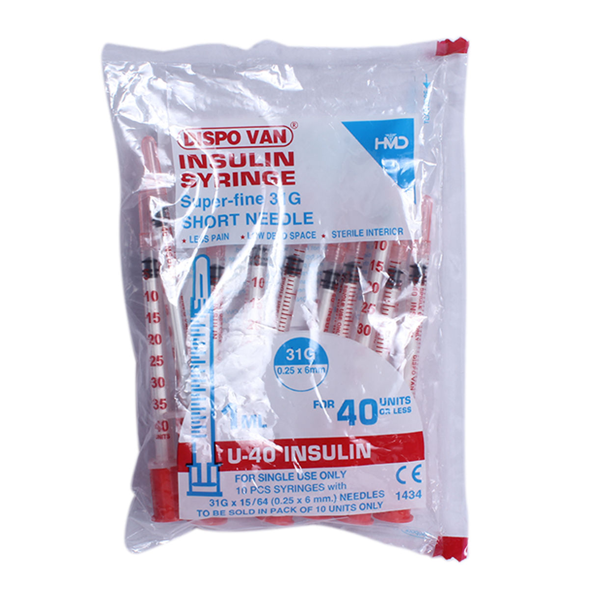 Buy Dispovan Insulin Syringe 1 ml-40Iu-30G, 10's Online
