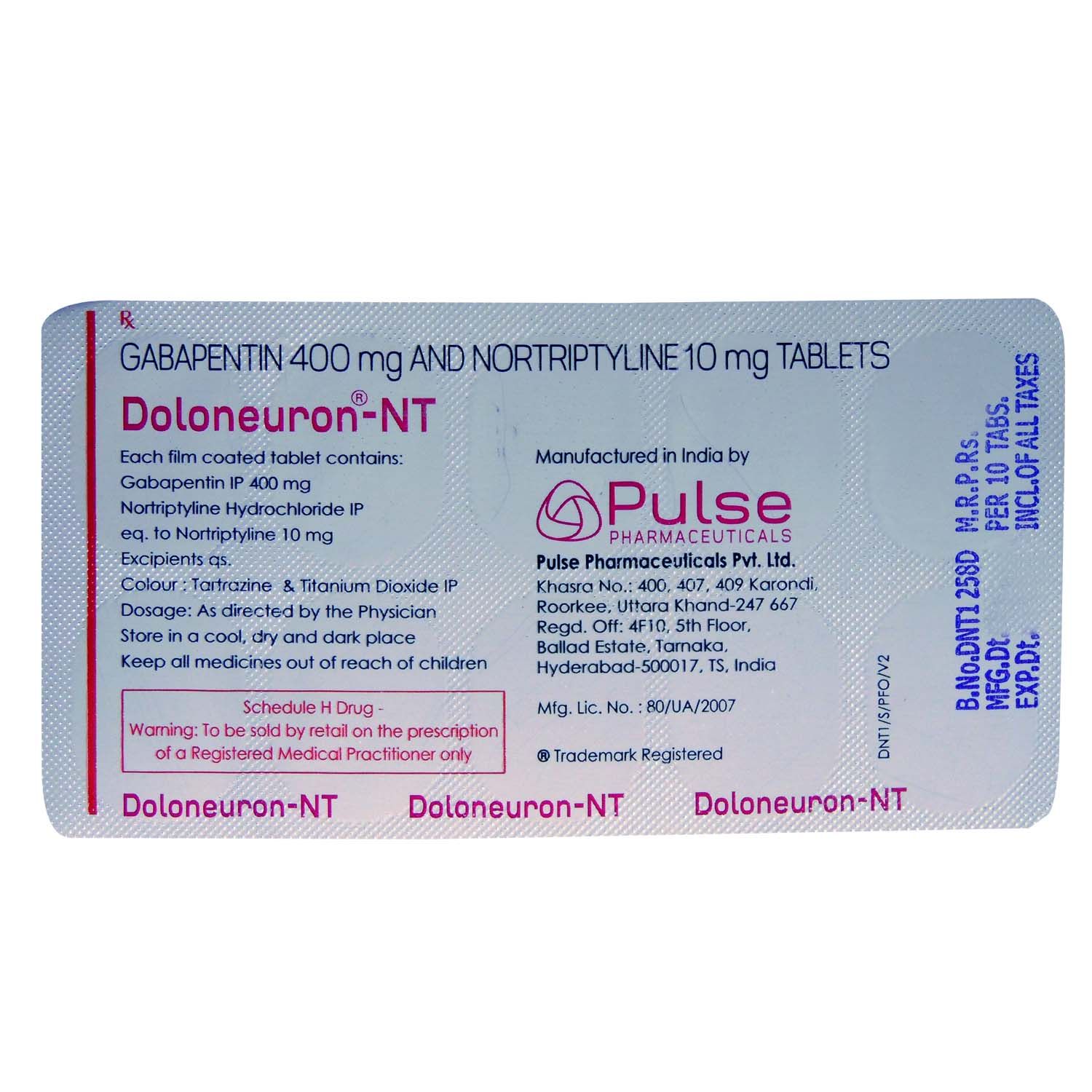 Doloneuron-NT Capsule 10's, Pack of 10 CAPSULES