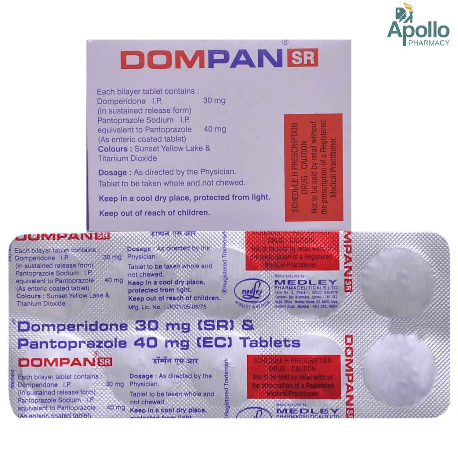 Dompan SR Tablet 10's Price, Uses, Side Effects, Composition Apollo