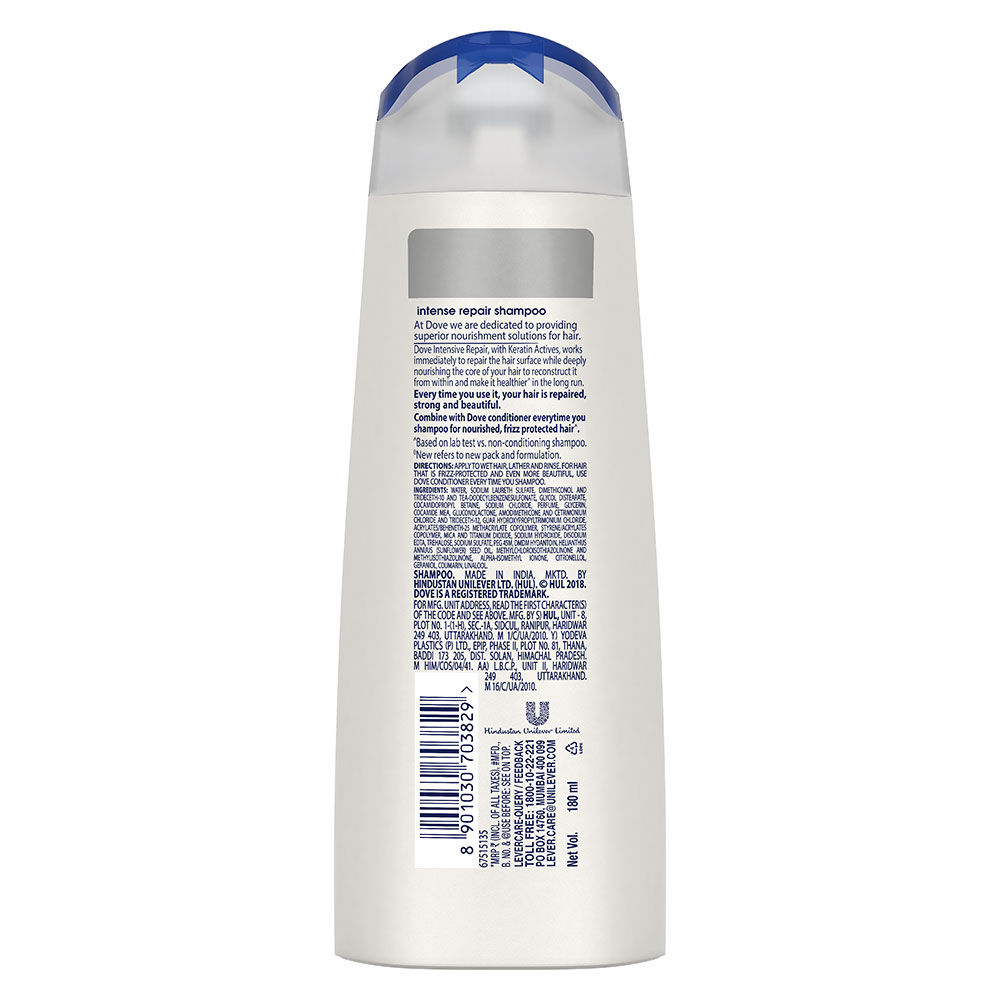 Dove Intense Repair Shampoo, 180 ml, Pack of 1 