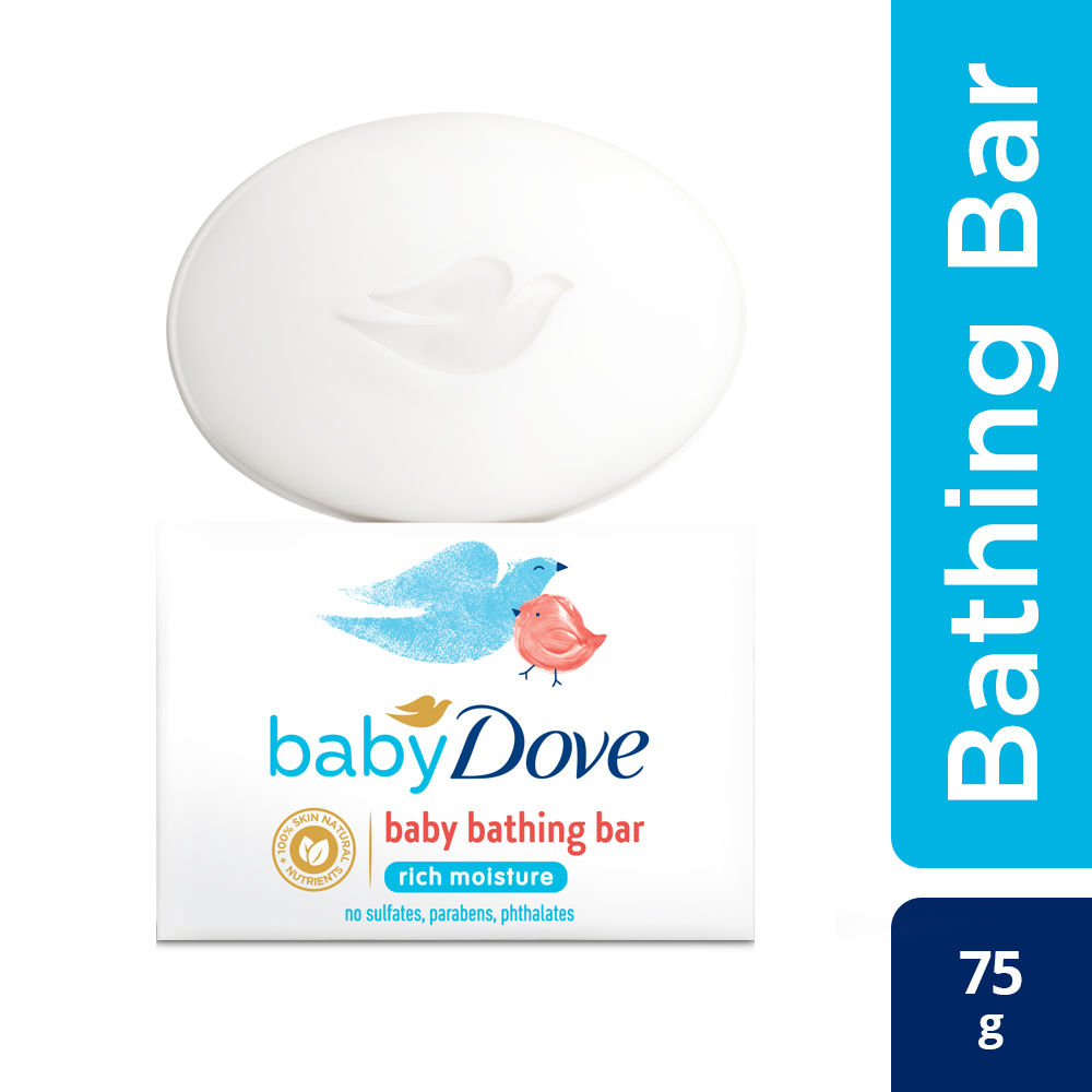 Baby Dove Rich Moisture Bathing Bar, 75 gm, Pack of 1 