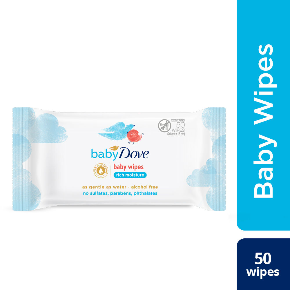 Buy Baby Dove Rich Moisture Baby Wipes, 50 Count Online