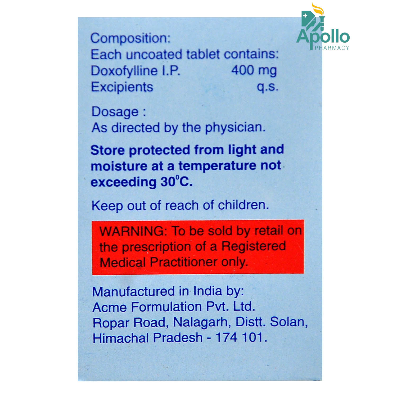 Doxovent Tablet 10's Price, Uses, Side Effects, Composition Apollo