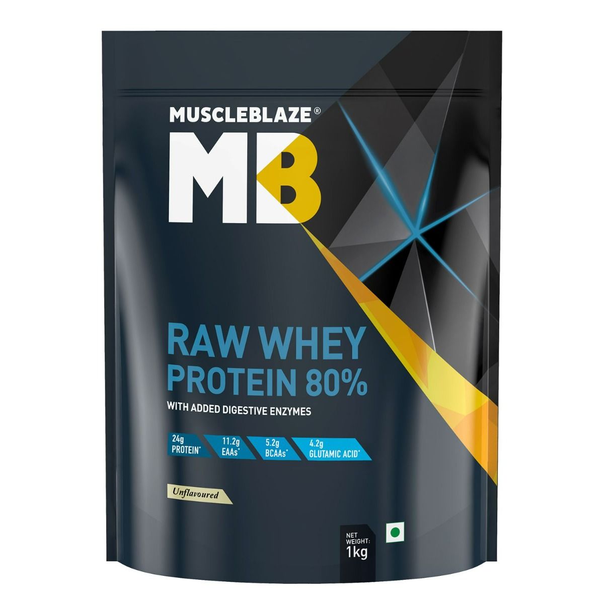MuscleBlaze Raw Whey Protein 80% Powder, 1 kg, Pack of 1 