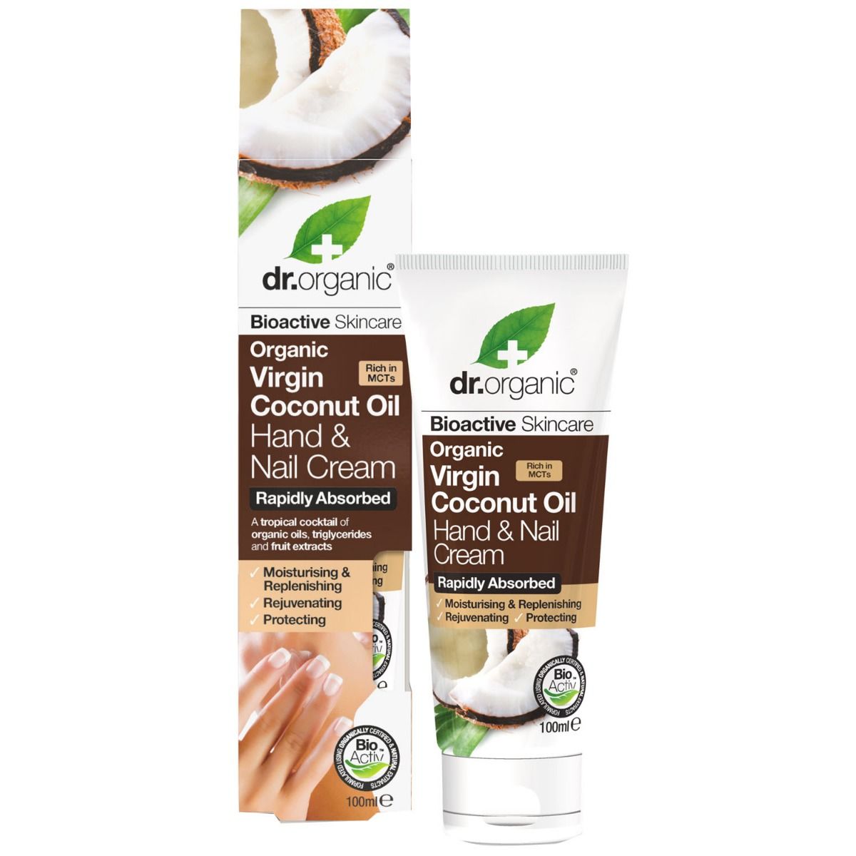 Buy dr.organic Virgin Coconut Oil Hand & Nail Cream, 100 ml Online