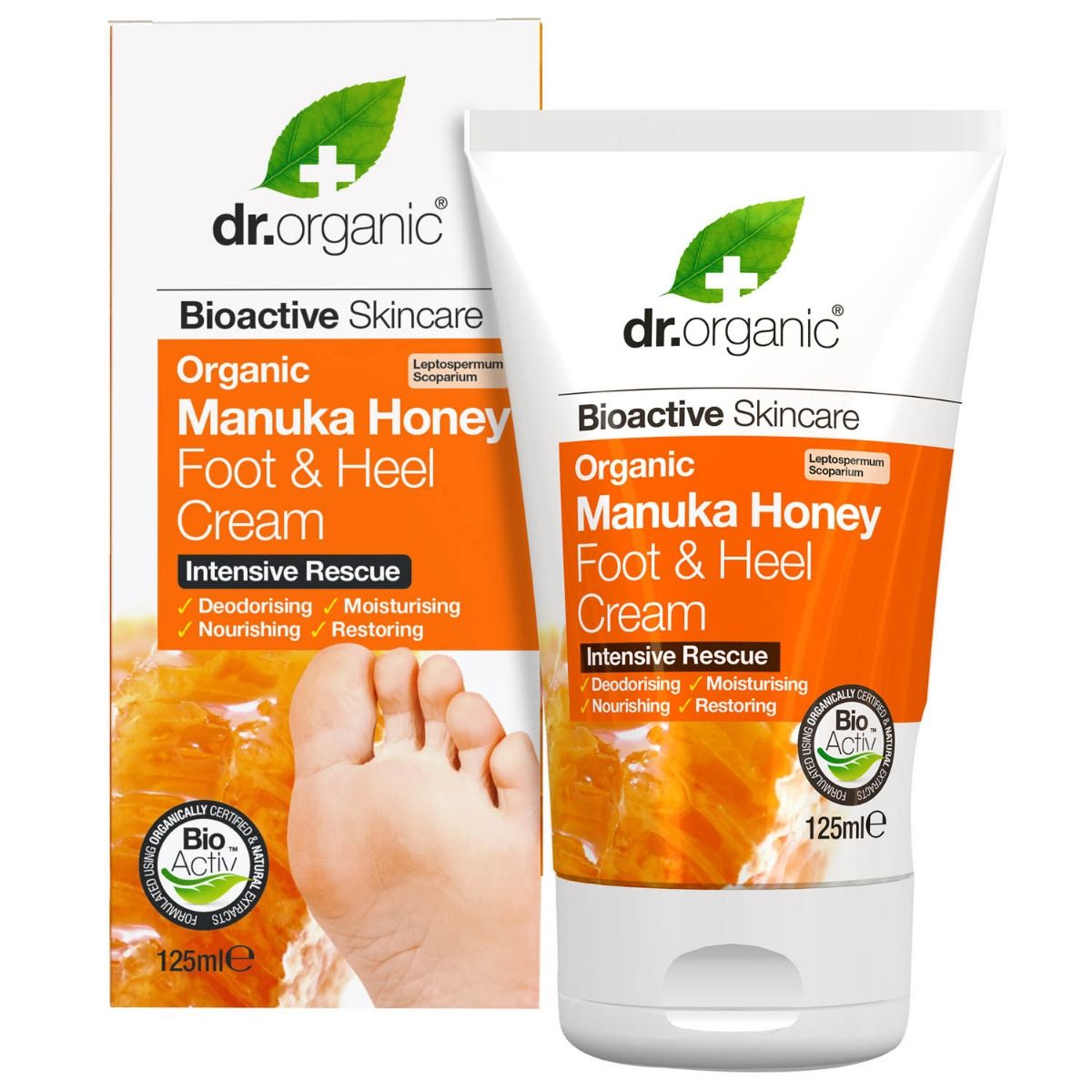 Buy dr.organic Manuka Honey Foot & Heel Cream, 125 ml  Online