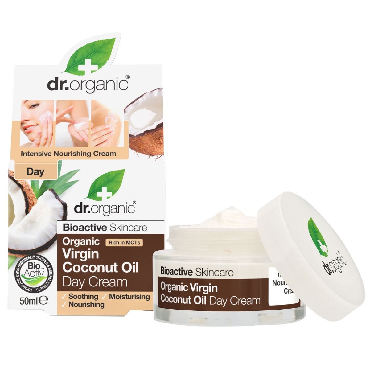 dr Organic Virgin Coconut Oil Day Cream, 50 ml , Pack of 1 