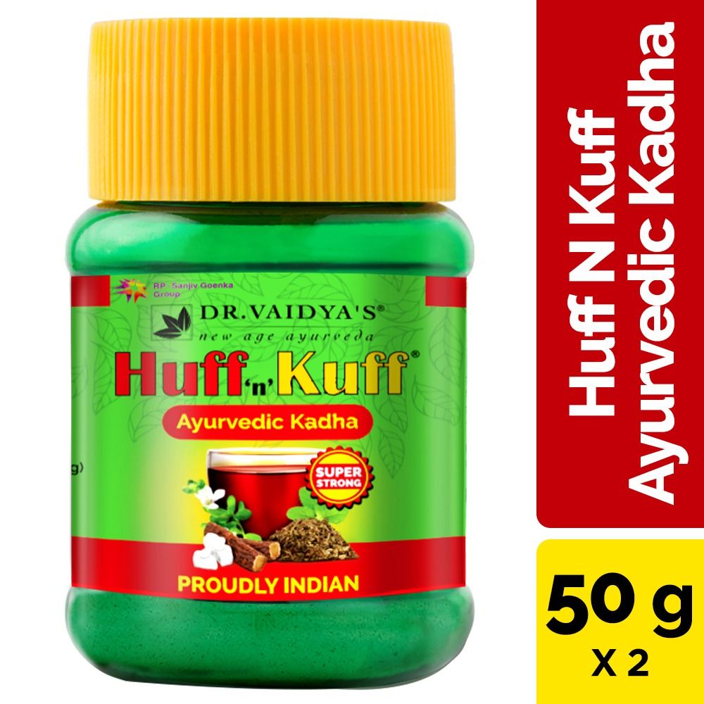 Dr. Vaidya's Huff 'n' Kuff Ayurvedic Kadha, 100 gm (2 x 50 gm), Pack of 1 