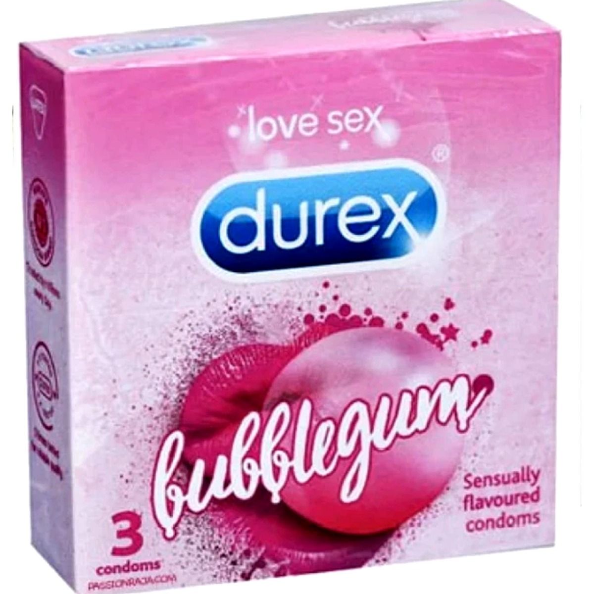 Durex Bubblegum Flavoured Condoms, 3 Count, Pack of 1 