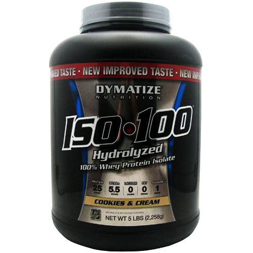 Buy Dymatize Iso-100 Hydrolyzed 100% Whey Protein Isolate Cookies & Cream Flavour Powder, 5 lb Online