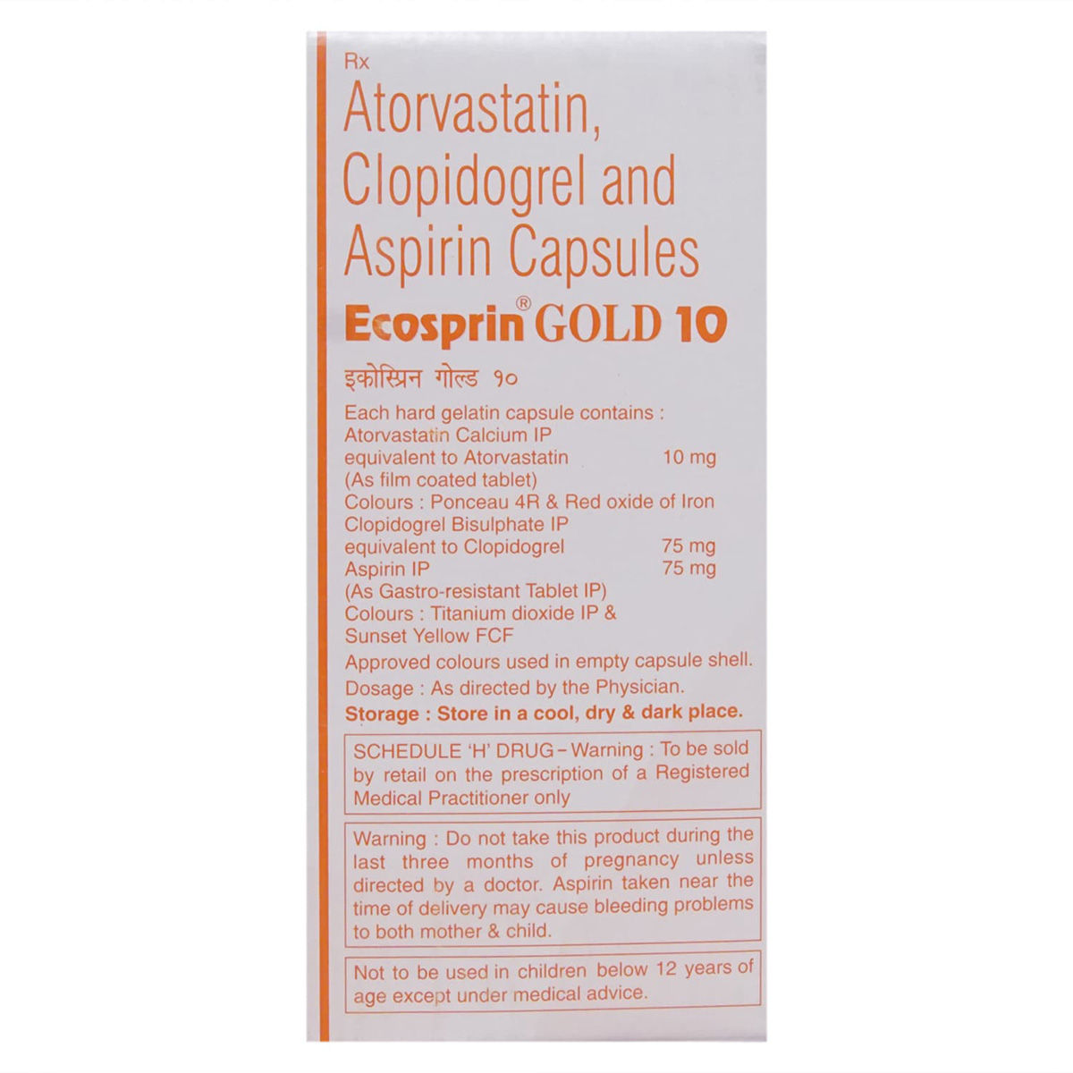 Ecosprin Gold 10 Capsule 15's, Pack of 15 CAPSULES