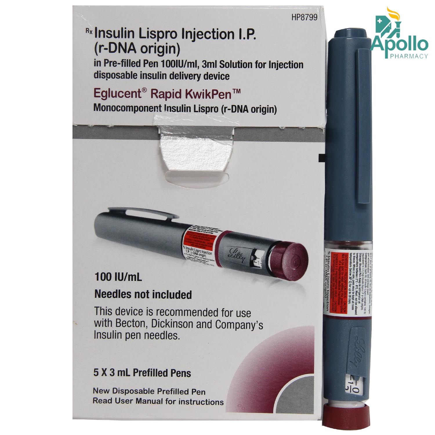 Eglucent Rapid Kwikpen 100IU Injection 3 ml Price, Uses, Side Effects ...