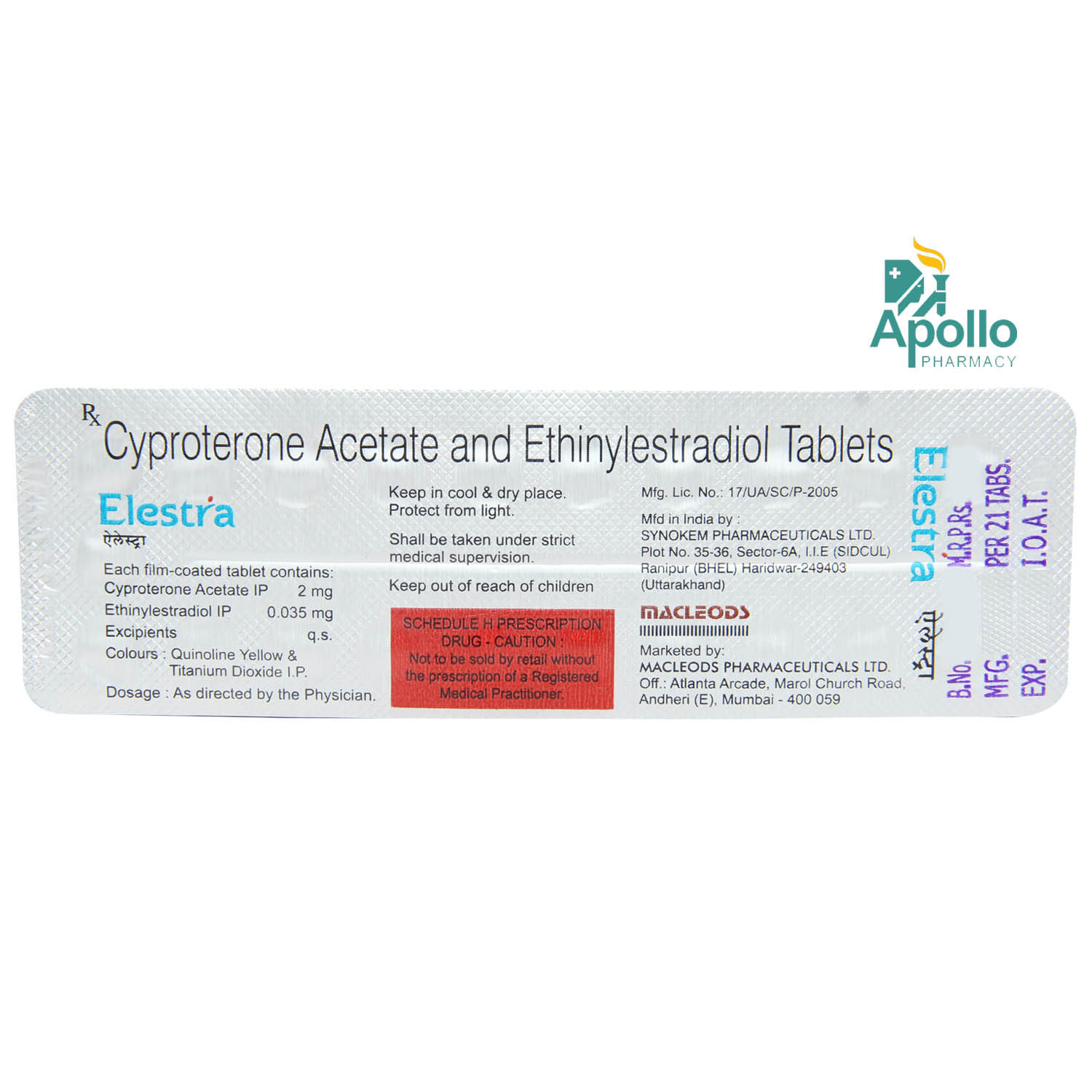 Elestra Tablet 21's Price, Uses, Side Effects, Composition - Apollo ...