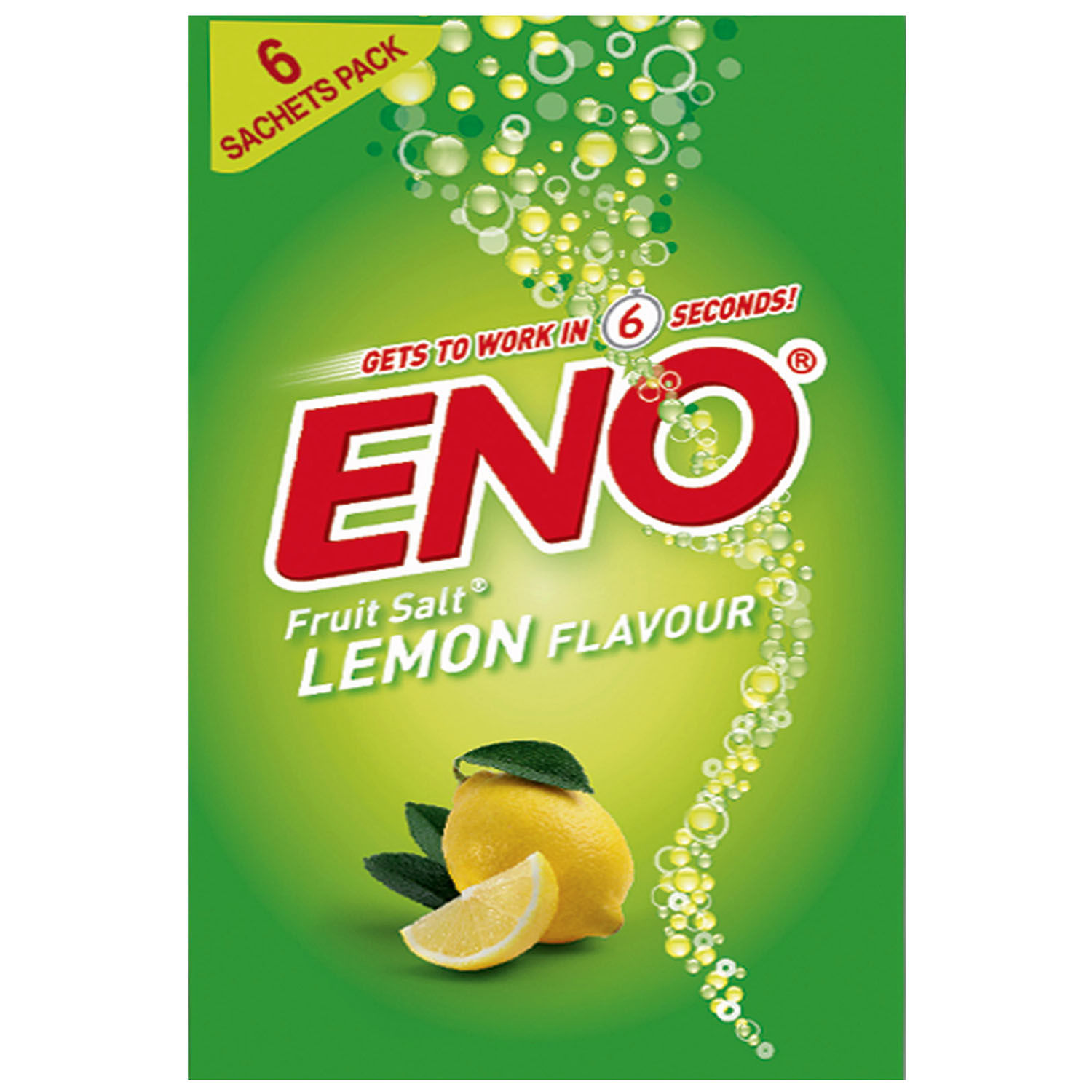 Buy Eno Fruit Salt Lemon Flavoured Powder, 30 gm (6 sachets x 5 gm) Online