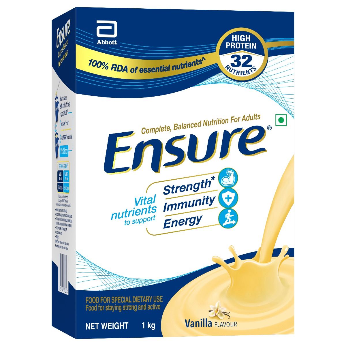 Ensure Vanilla Flavoured Powder, 1 Kg Refill Pack, Pack of 1 