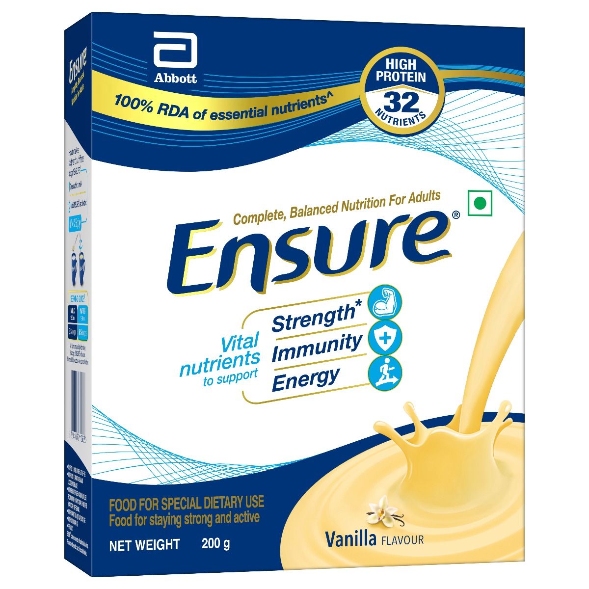 Buy Ensure Vanilla Flavoured Powder, 200 gm, Refill Pack Online