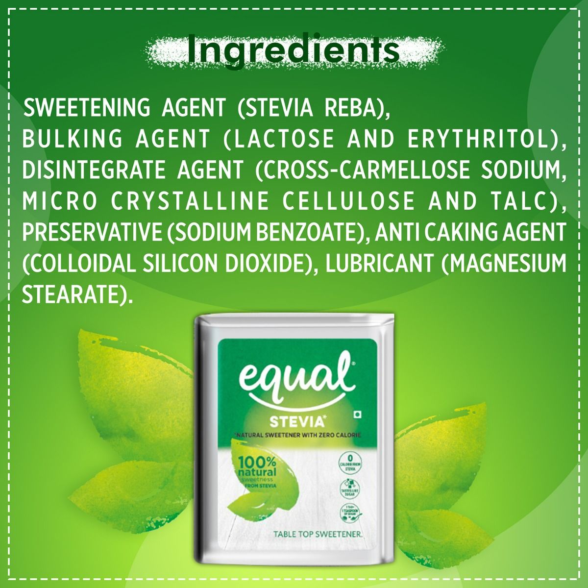 Equal Stevia Natural Sweetener 100 Tablets Price Uses Side Effects