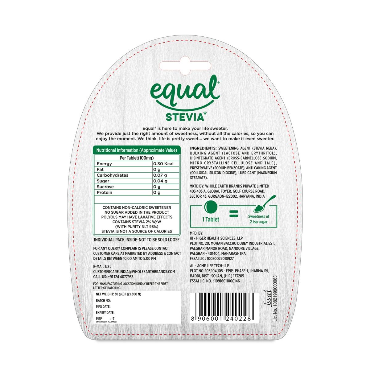 Equal Stevia Natural Sweetener, 300 Tablets Price, Uses, Side Effects, Composition Apollo Pharmacy