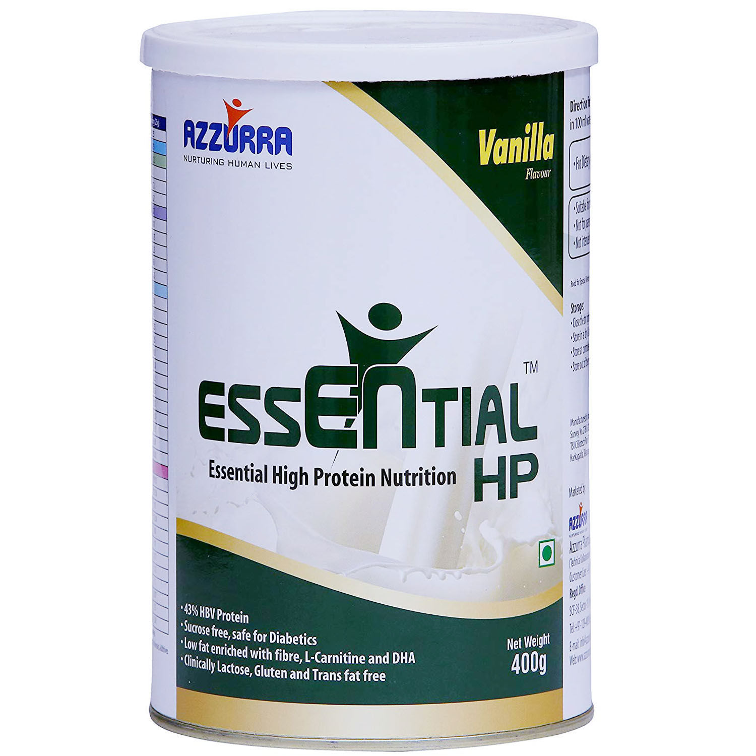 Essential HP Vanilla Flavoured Powder, 400 gm Tin, Pack of 1 