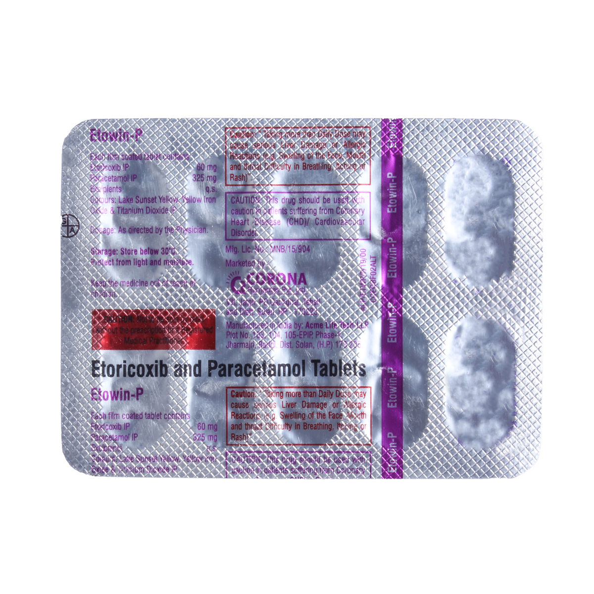 Etowin-P Tablet 10's Price, Uses, Side Effects, Composition ...