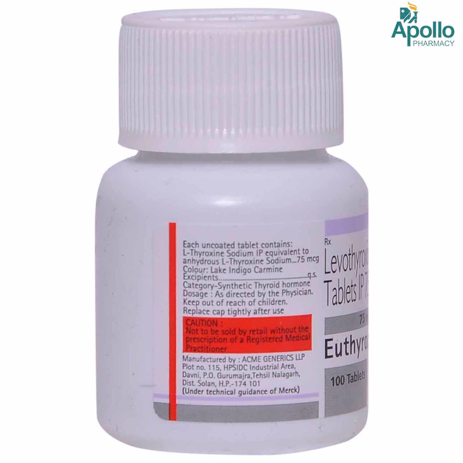 Euthyrox 75 Tablet 100 S Price Uses Side Effects Composition Apollo Pharmacy