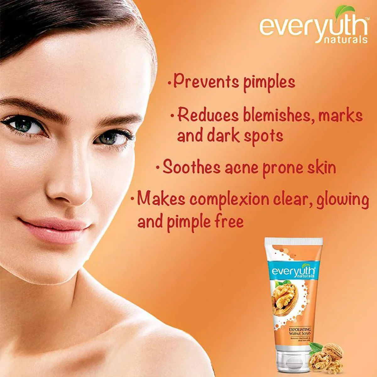 Everyuth Exfoliating Walnut Scrub, 25 gm, Pack of 1 