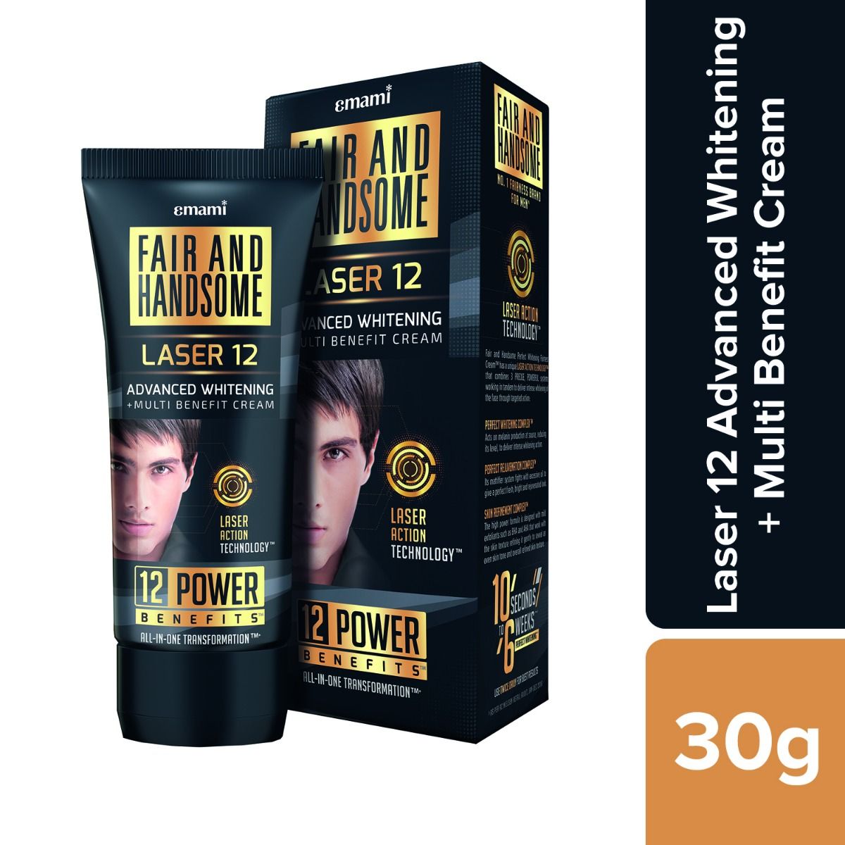 Buy Fair and Handsome Laser 12 Advanced Whitening + Multi Benefit Cream, 30 gm Online