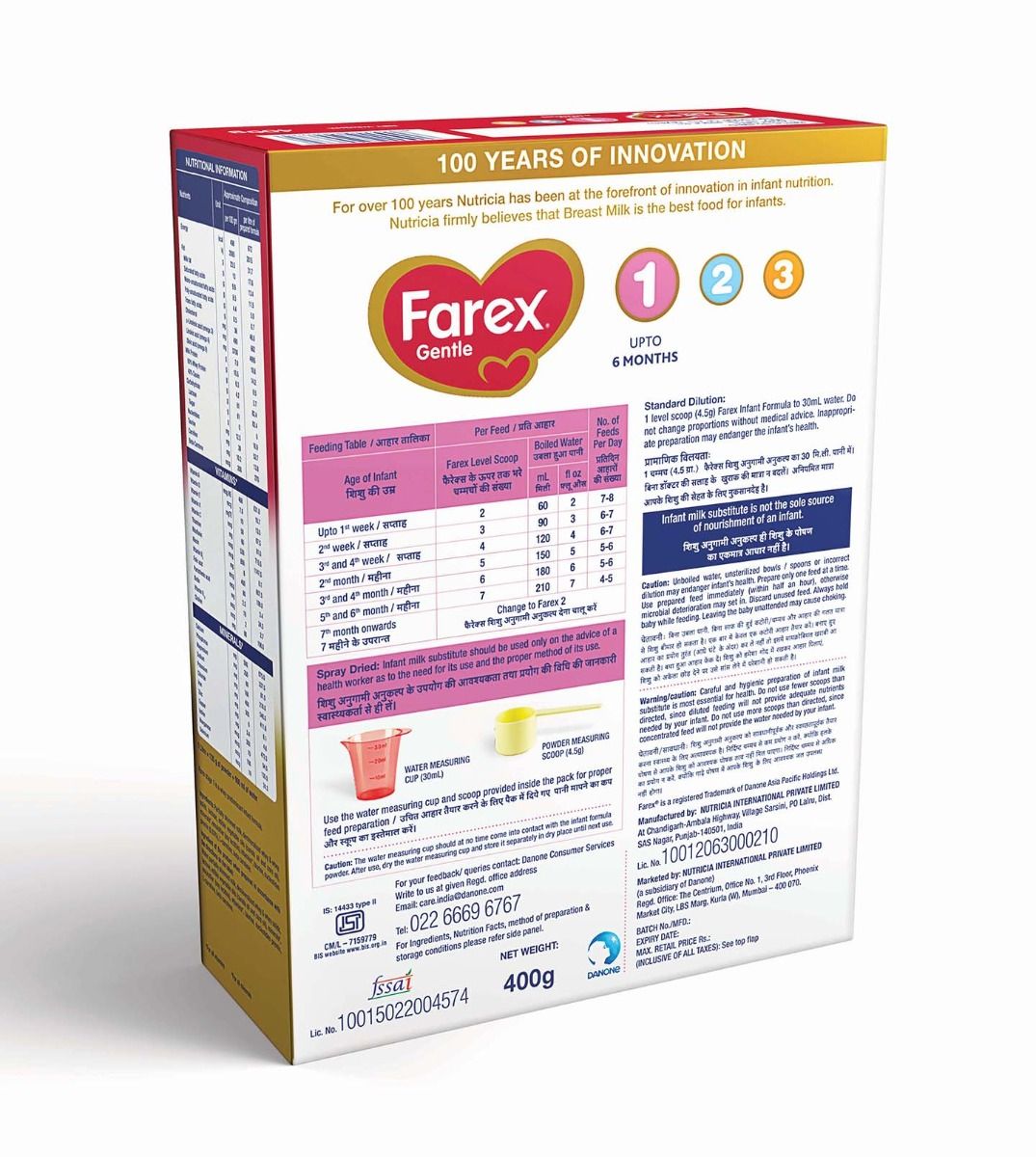 Farex Infant Formula, Stage 1, Up to 6 Months, 400 gm Refill Pack, Pack of 1 