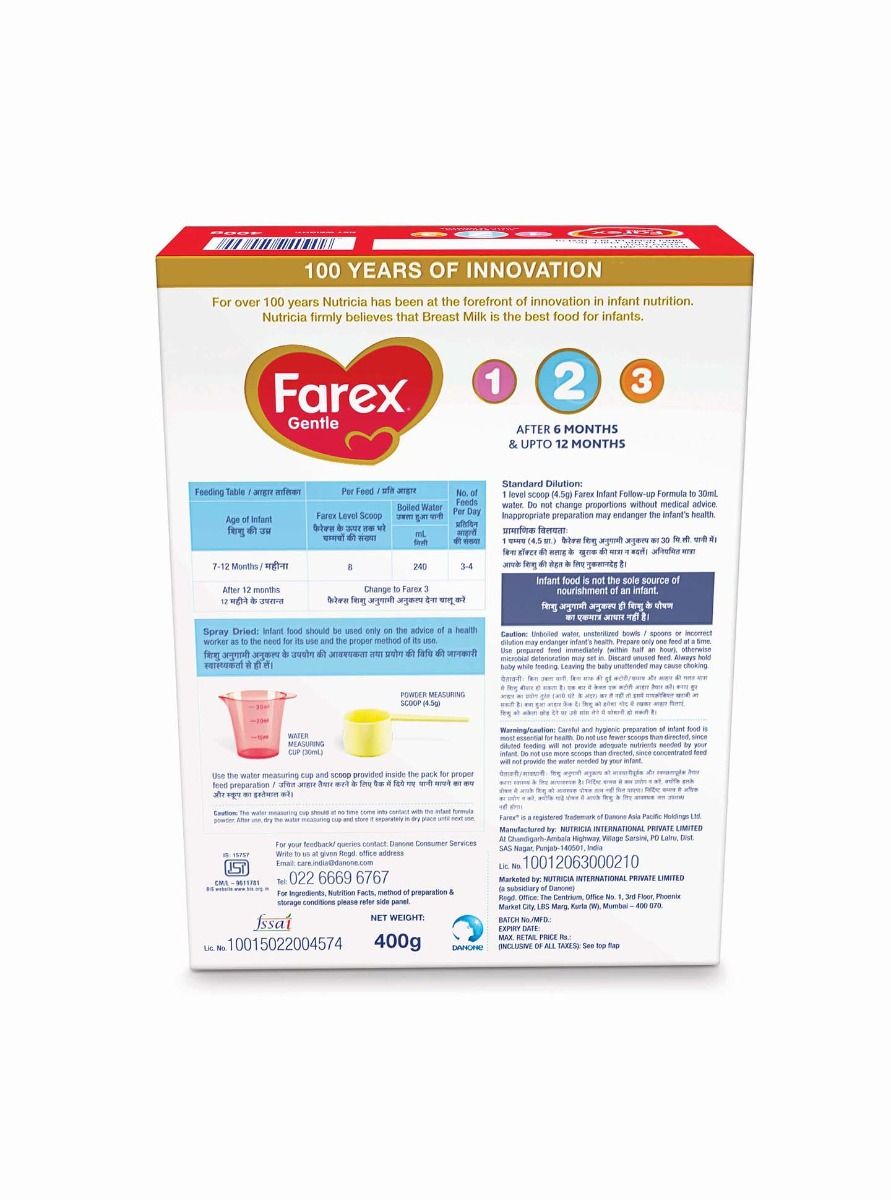 Farex Follow-Up Formula, Stage 2, 6 to 12 Months, 400 gm Refill Pack, Pack of 1 