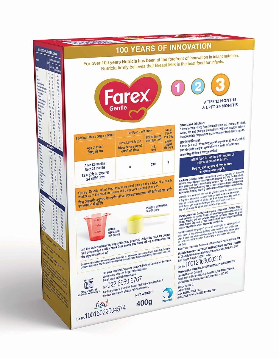 Farex Follow-Up Formula, Stage 3, 12 to 24 Months, 400 gm Refill Pack, Pack of 1 