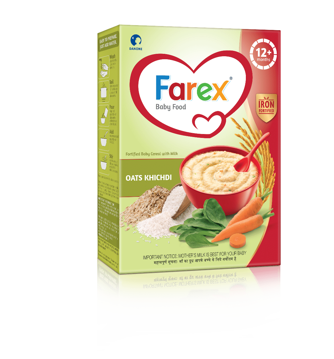 Farex Oats Khichidi Baby Cereal, After 12 Months, 300 gm Refill Pack, Pack of 1 