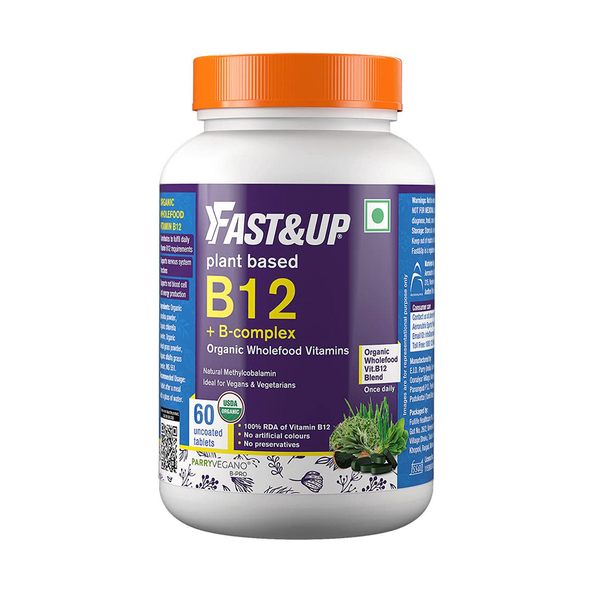 Fast&Up Plant Based B12 + B-Complex, 60 Tablets Price, Uses, Side ...