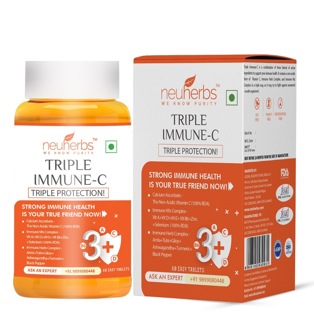 Neuherbs Triple Immune-C, 60 Tablets, Pack of 1 
