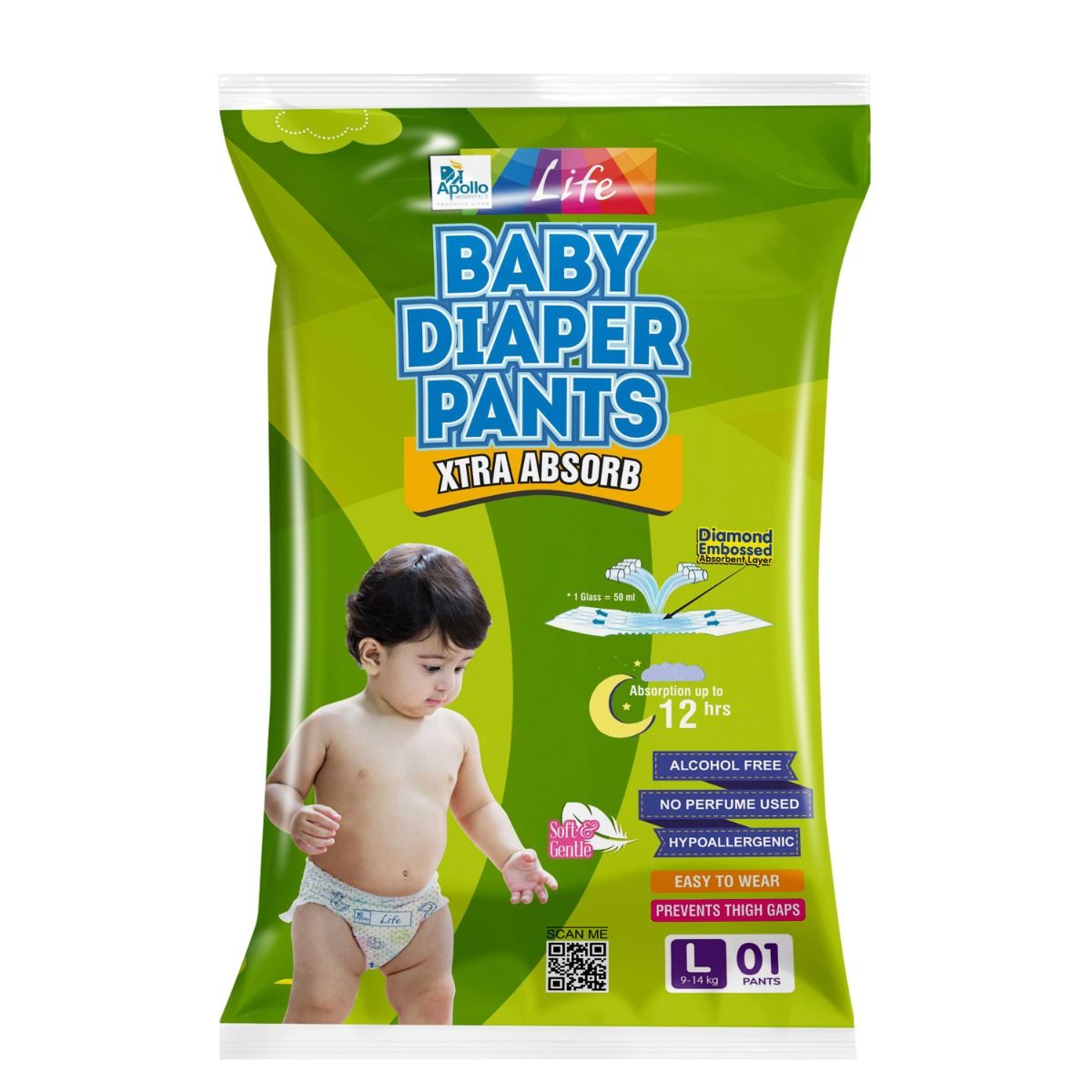 Buy Apollo Life Baby Diaper Pants Large, 1 Count Online