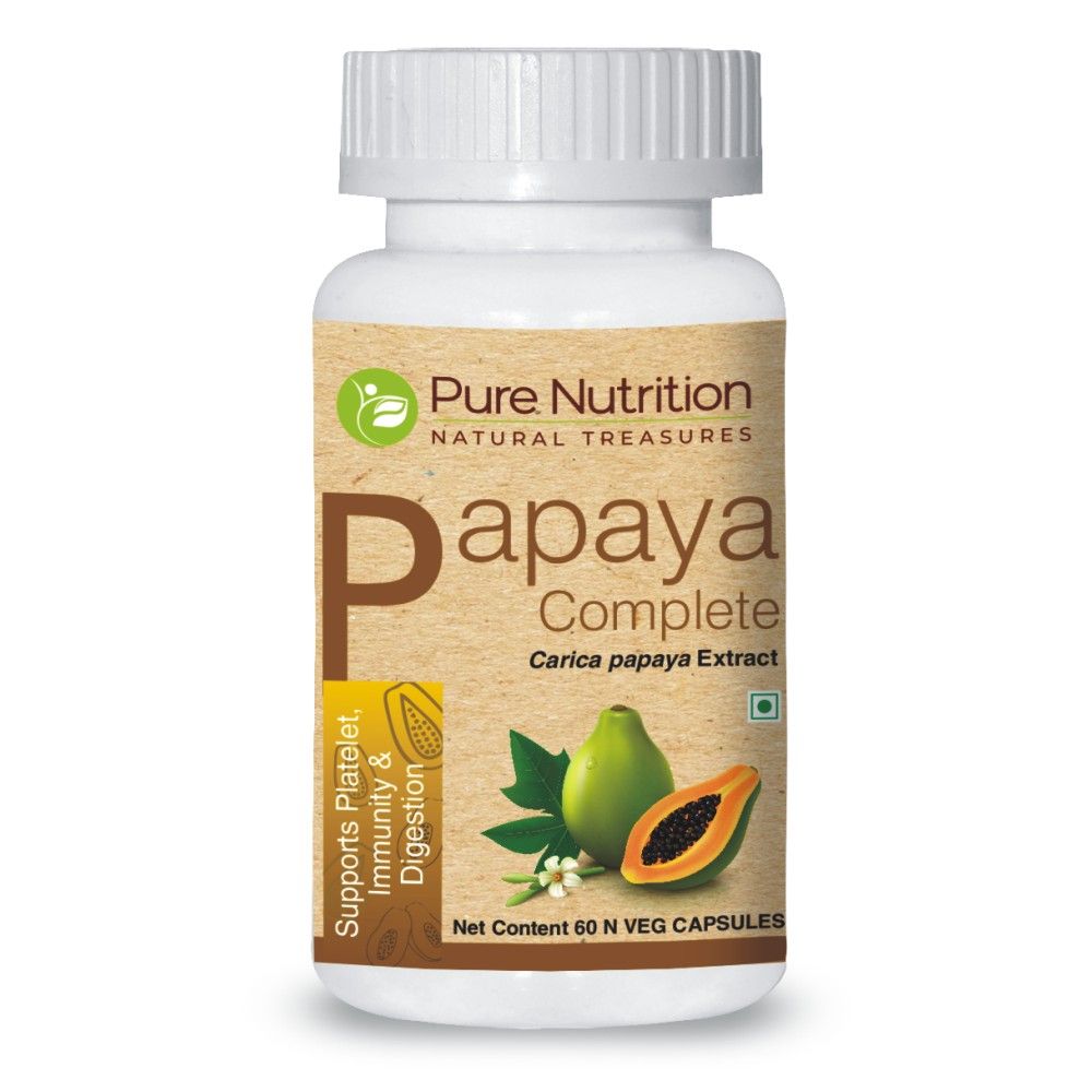 Buy Pure Nutrition Papaya Complete 640 mg, 60 Capsules Online