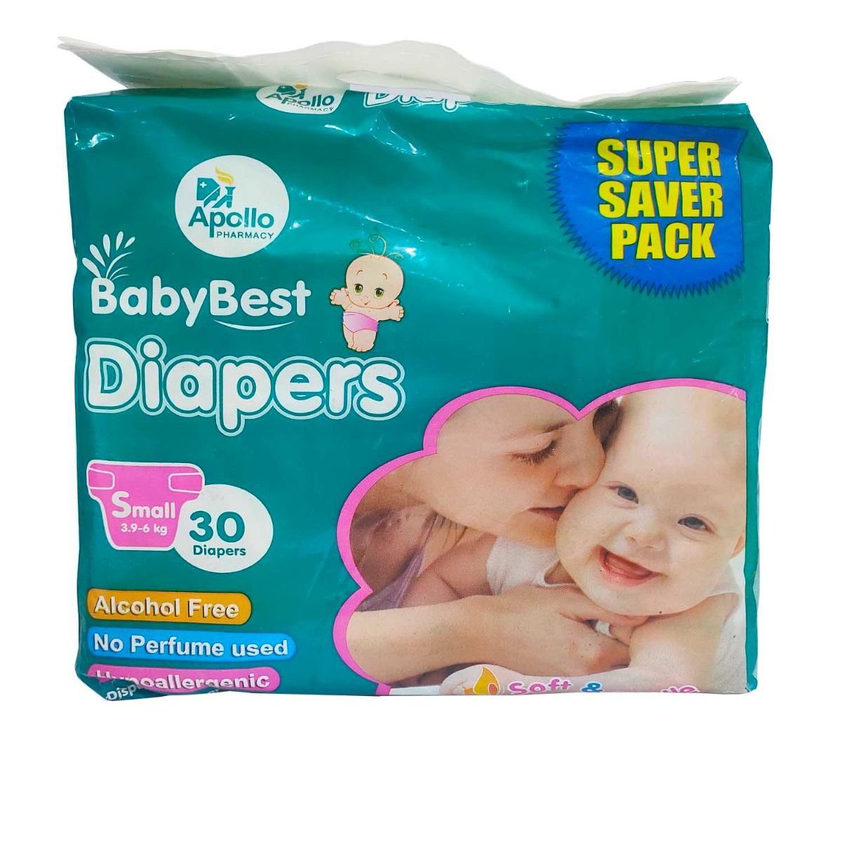 Buy Apollo Pharmacy Baby Best Diapers Small, 30 Count Online