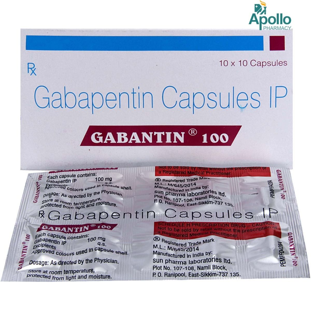 Gabantin 100 Capsule 10's Price, Uses, Side Effects, Composition ...