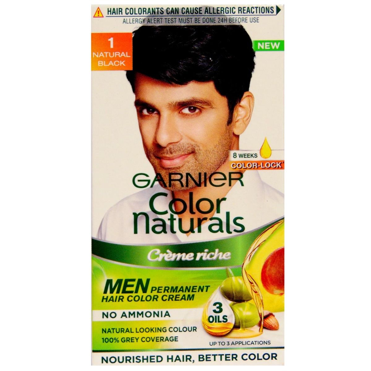 Garnier Color Naturals Men Creme Riche 1 Natural Black, 1 Kit Price, Uses,  Side Effects, Composition - Apollo Pharmacy