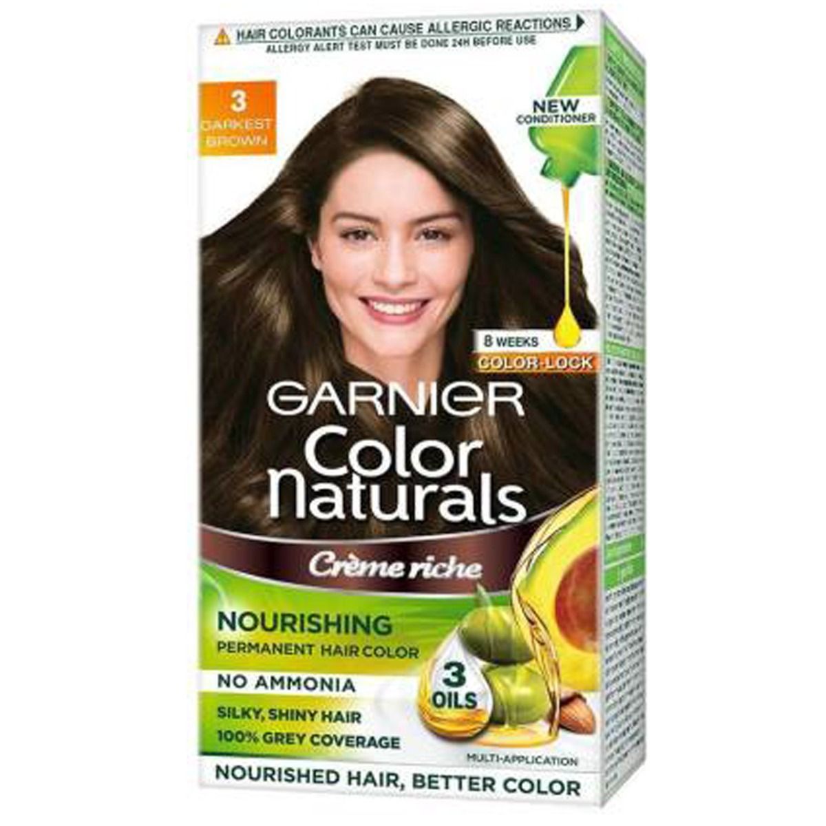 Buy Garnier Color Naturals Shade 3 Hair Color, Darkest Brown, 1 Count Online