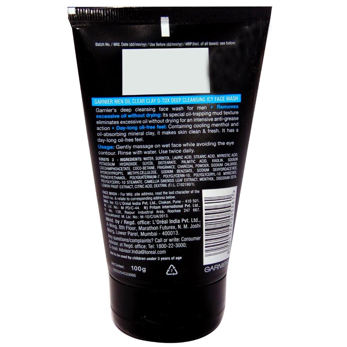 Garnier Men Oil Clear Deep Cleansing Icy Face Wash, 100 gm Price, Uses