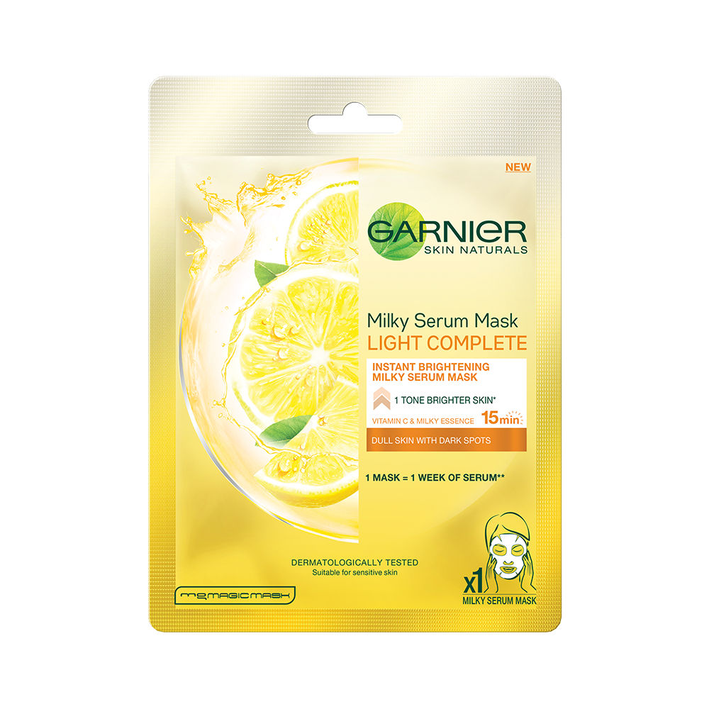 Garnier Light Complete Face Serum Sheet Mask Yellow, 32 gm, Pack of 1 