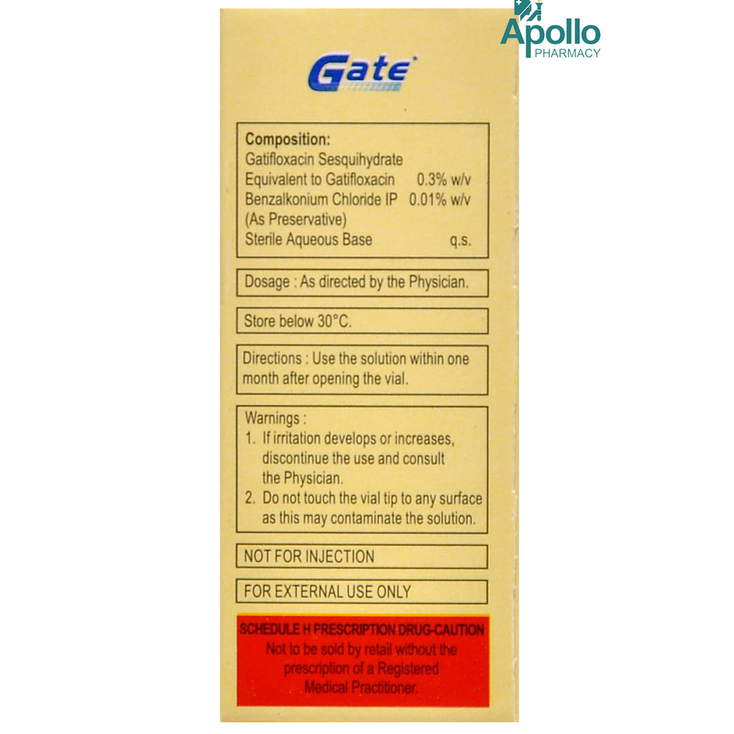 Gate Eye Drops 5 ml Price, Uses, Side Effects, Composition Apollo Pharmacy